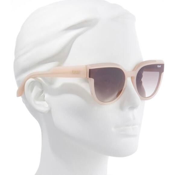 Quay Australia Noosa Bevel Milky Blush/Brown Cat Eye Sunglasses main image 9